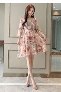 Chiffon Mid-length Flowy Floral Dress