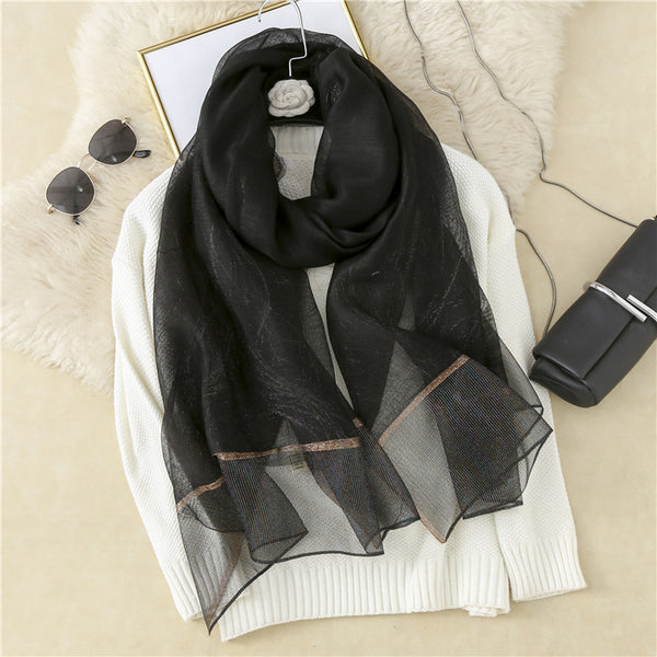 Women Casual Wool-Silk Scarf