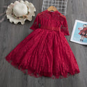 Girls Spring And Autumn Lace Dress