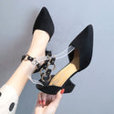 Women Pointed Stiletto Ring Buckle High Heels