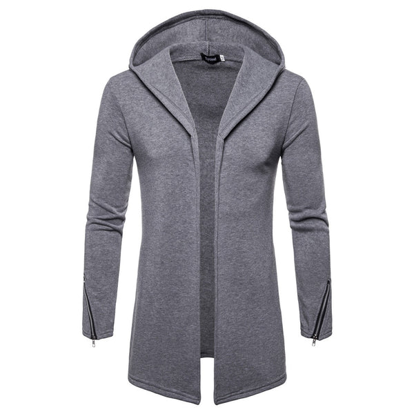 Solid Color Hooded Cardigan