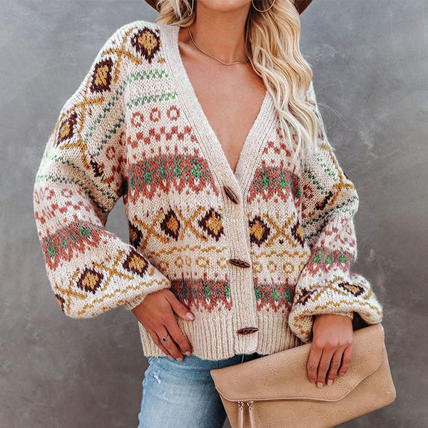 Cotton V-Neck Cardigan Sweater