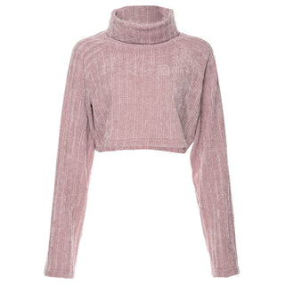 Buy pink Women Turtleneck Cropped Sweater