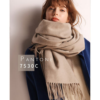 Buy khaki Women Thick Solid-Colored Woolen Scarf