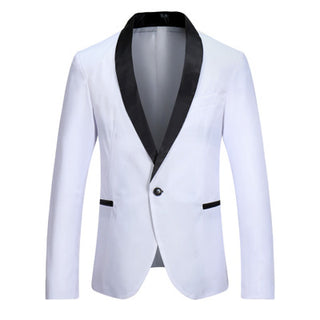 Buy white Men Casual Single Row One Button Blazer