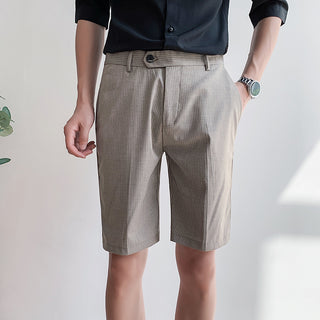 Men Business Casual Striped Shorts