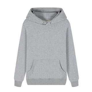 Buy gray Unisex Plain Solid Colored Cotton Hoodie