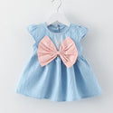 Denim Butterfly Knot Satchel Dress