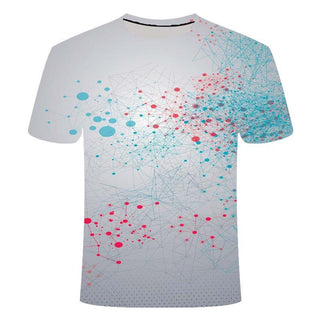 Buy xtl-244 Men Creative 3D Line Printing T-Shirt