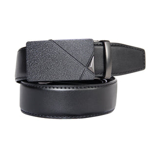 Buy black Alloy Buckle Cowhide Multi-Length Belt