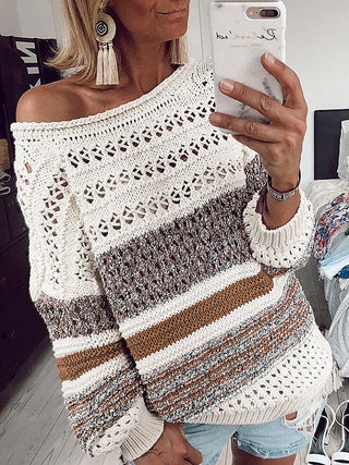 Buy brown Women&#39;s Printed Round Neck Sweater