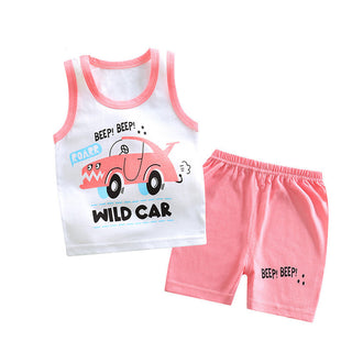 Buy alphabet-car Two-Piece Sleeveless Shorts for Boys and Girls