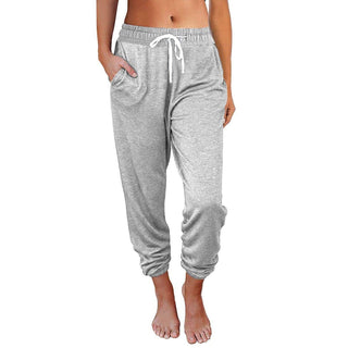 Buy light-grey Unisex High Waist Loose Pocketed Sweatpants-