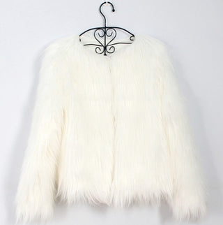 Buy white Women Bust Shoulder Fur Coat