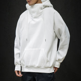 Buy white Men Solid Color Raglan Sleeve Hoodie