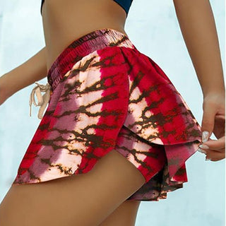 Buy red Printed Tie Dye Elasticated Shorts