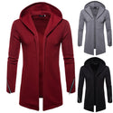 Solid Color Hooded Cardigan