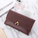 Women V-Clipped Leather Wallet