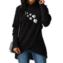 Women Paw Print Long Hoodie