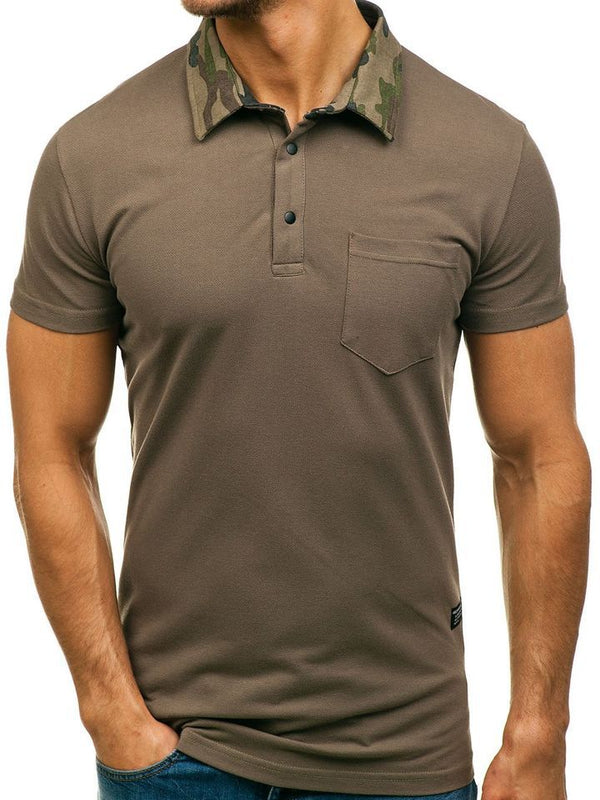 Men Solid Color Polo Shirts