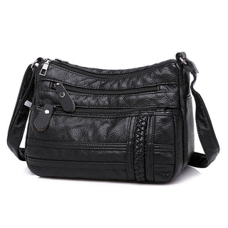 Buy black Women Soft Leather Crossbody Bag