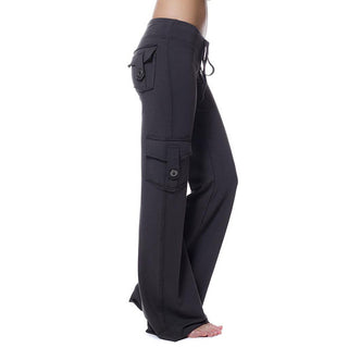 Buy black Loose Flared Elasticated Cargo Pants