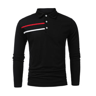 Buy black Ribbon Decorated Lapel Men&#39;s POLO Shirt