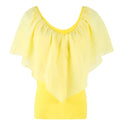 Chiffon Bat Sleeve Stitching T-Shirt Shawl Top