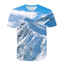 Men's 3D Snow Mountain Print T-Shirt