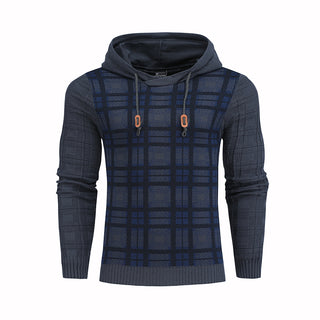 Buy dark-gray Men Pullover Multi-Color Lines Hoodies