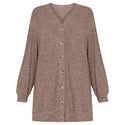 Thin Mid Length Knitwear V Neck Cardigan