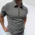 Men Short-Sleeved Patterned Polo T-Shirt