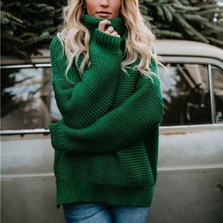 Buy green Thick Long Sleeve Pullover Sweater