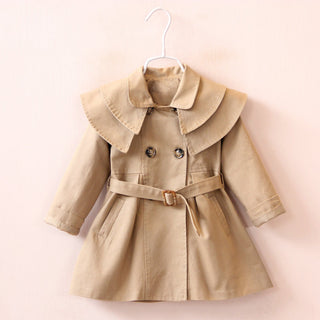 Buy khaki Girls Cotton Trench Coat Dress