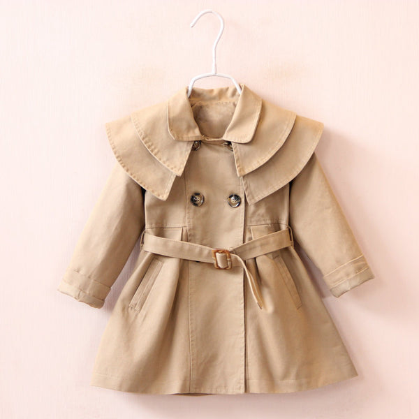 Girls Cotton Trench Coat Dress