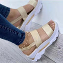 Women Flexible Strap Heightened Wedge Sandals