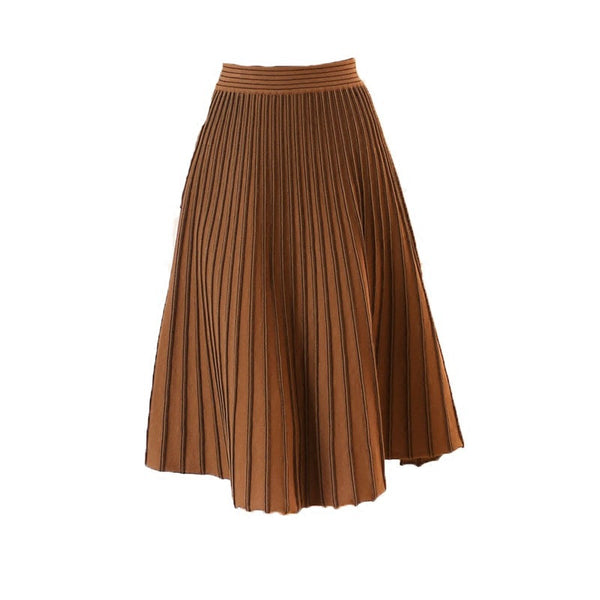 Women Solid Color Ruffled Skirt