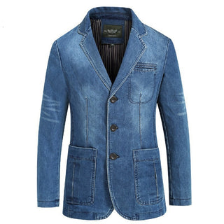 Buy light-blue Men Denim Jean Blazer