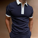 Men Short-Sleeved Patterned Polo T-Shirt