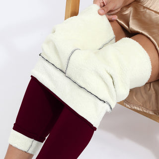 Buy wine-red Women Thick High Stretch Warm Winter Leggings