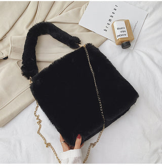 Buy black Plush Soft Hand and Shoulder Bag