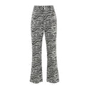 Black and White Zebra Pattern Straight-leg Pants