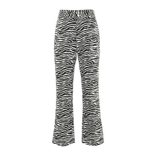 Black and White Zebra Pattern Straight-leg Pants