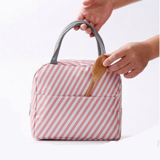 Buy pink-stripes Insulated Lunch Bag