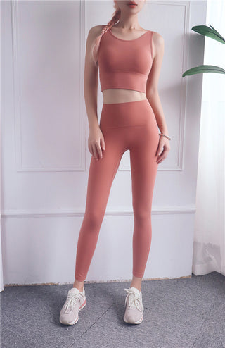 Buy peach Nylon High Waist Slim Nude Leggings