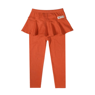 Buy orange Fake Two Piece Pleated Leggings and Skirt