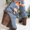 Women Versatile Low-barrel Rivet Boots