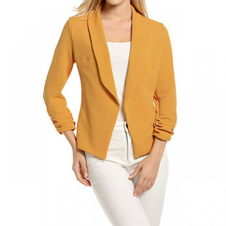 Buy yellow Women Spring Office Blazer