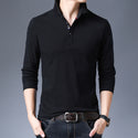 Men Mid Sleeve Solid Colored Polo Shirt