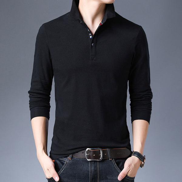 Men Mid Sleeve Solid Colored Polo Shirt